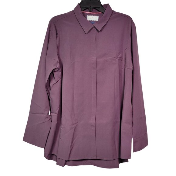 Modern Ambition Women Delightfully Technical Travel Shirt Vintage Violet Size XL - Picture 1 of 16